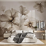 Wall murals Group of flowers on a white background