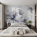 Wall murals Group of flowers on a white background