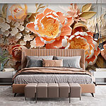 Wall murals Group of flowers on a white surface