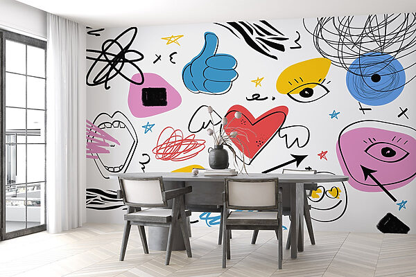 Collection of different colored objects Wall murals Collection of different colored objects