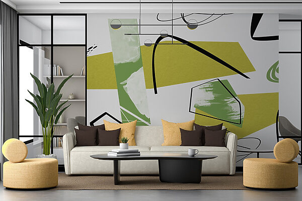 Green and black art Wall murals Green and black art