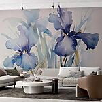 Wall murals Painting of flowers on a white background