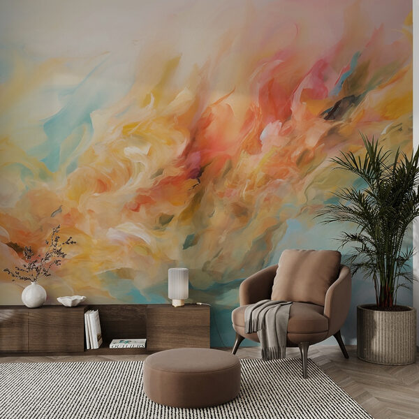 Colorful painting of a cloud of paint Wall murals Colorful painting of a cloud of paint