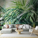 Wall murals Lush green leaves in harmony