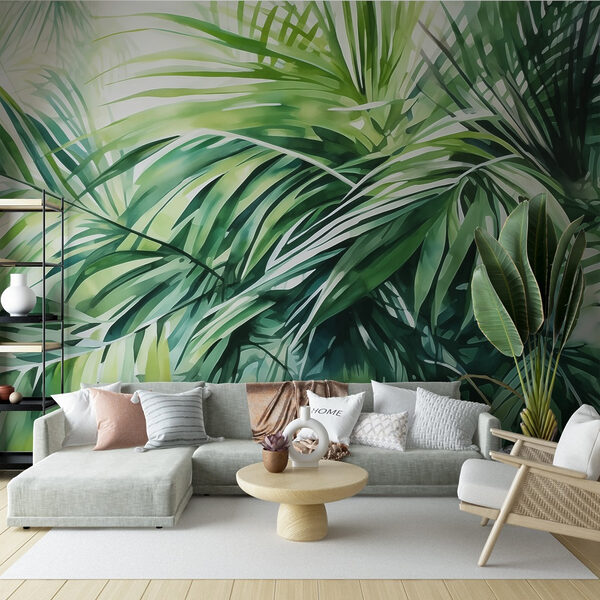 Lush green leaves in harmony Wall murals Lush green leaves in harmony