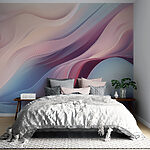 Wall murals Colorful wavy lines on a surface