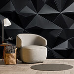 Wall murals Black and grey triangle pattern