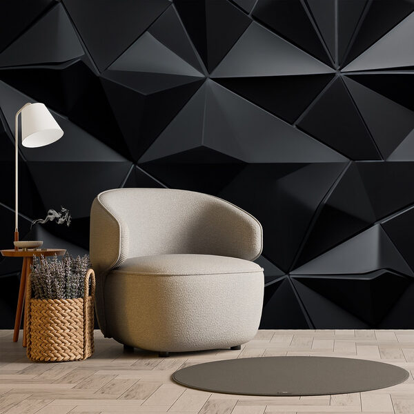 Black and grey triangle pattern Wall murals Black and grey triangle pattern