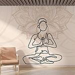 Wall murals Drawing of a woman sitting in a lotus pose