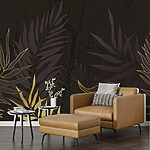 Wall murals Elegant leaves on dark background