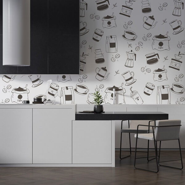 Wall mural Wall mural Pattern of coffee and tea (SKU: w02002v2)