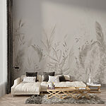 Wall mural Soft botanical textures in muted tones