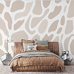 Wall murals White and brown pattern