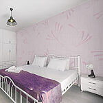 Wall murals Pink floral pattern on a white background