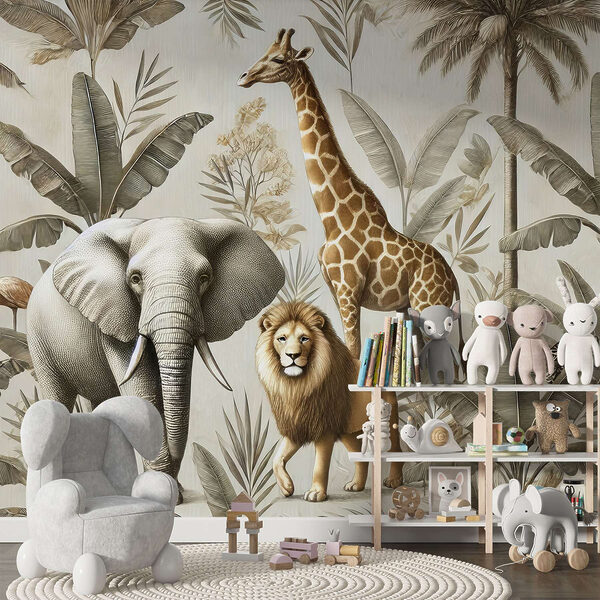 Wallpaper with animals and plants Wall murals Wallpaper with animals and plants