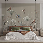 Wall murals Birds on flowers and plants