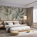 Wall murals Wallpaper with leaves