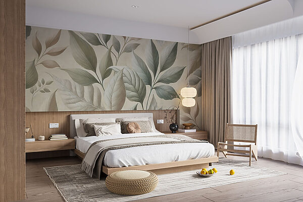 Wallpaper with leaves Wall murals Wallpaper with leaves