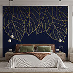Wall murals Elegant leaves on a dark background