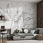 Wall murals Drawing of birds flying