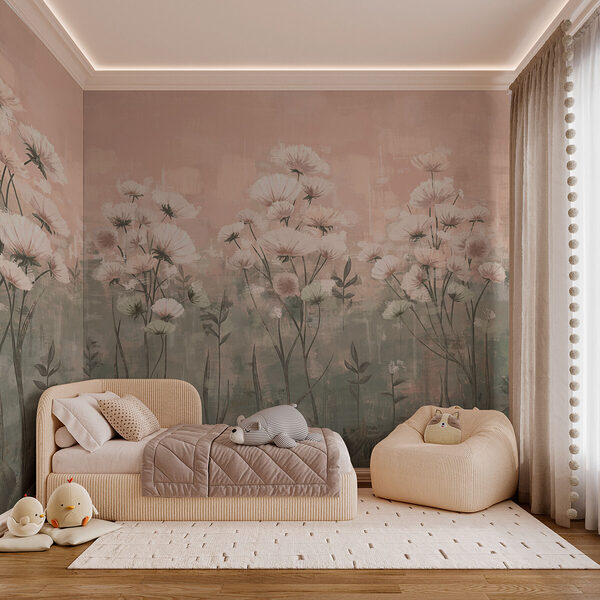 Wall murals Delicate blooms in soft tones (SKU: w02629) Wall murals Wall murals Delicate blooms in soft tones (SKU: w02629)