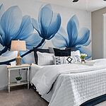Wall murals Delicate petals in soft blue hues
