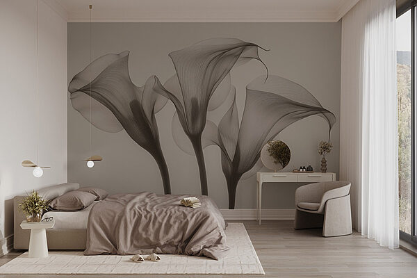 Group of flowers with a white background Wall murals Group of flowers with a white background