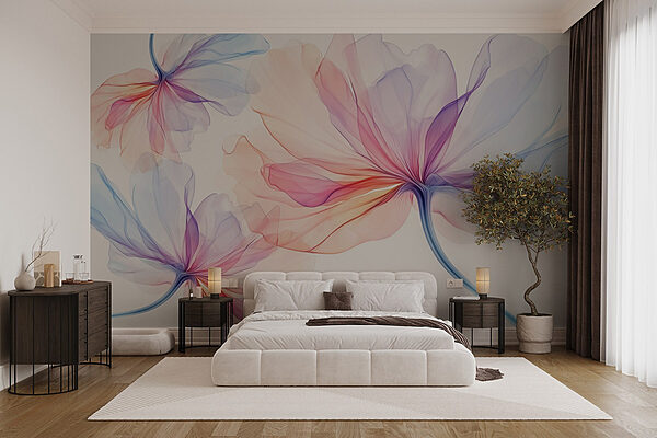 Delicate hues of floral beauty Wall murals Delicate hues of floral beauty