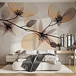 Wall murals Transparent flowers on a branch