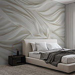 Wall mural White fabric with folds