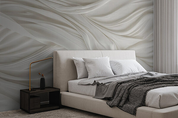 White fabric with folds Wall murals White fabric with folds