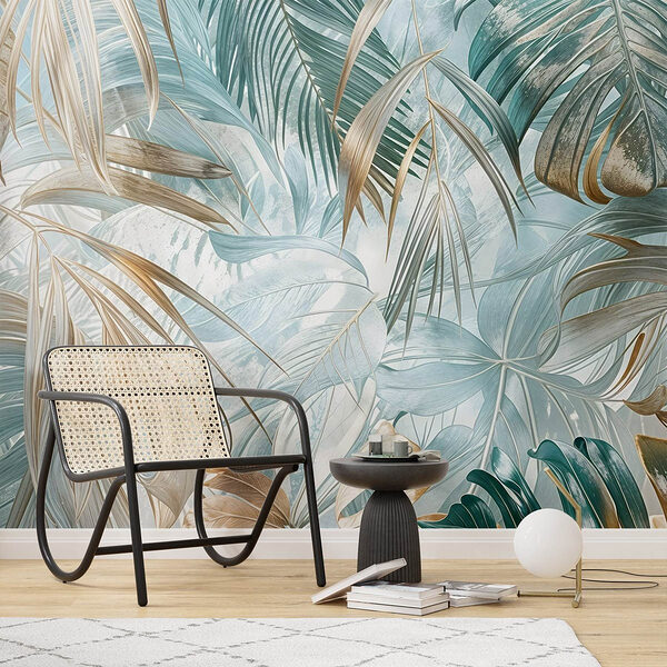 Lush leaves in serene harmony Wall mural Lush leaves in serene harmony