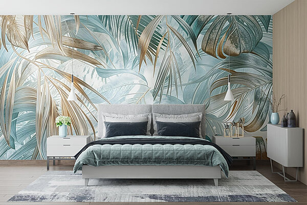 Lush leaves in serene harmony Wall murals Lush leaves in serene harmony