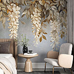 Wall murals Delicate foliage on a soft background
