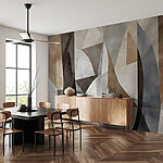 Wall mural Wall with different colors and shapes