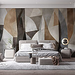 Wall murals Wall with different colors and shapes