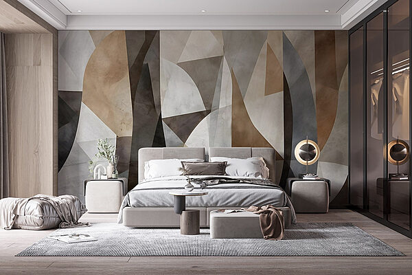 Wall with different colors and shapes Wall murals Wall with different colors and shapes