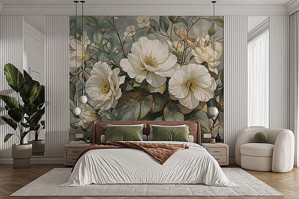 Wall murals Beautiful blossoms in soft tones (SKU: w08528) Wall murals Wall murals Beautiful blossoms in soft tones (SKU: w08528)