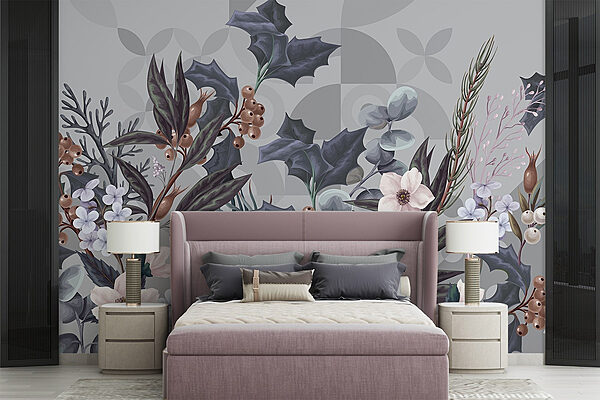 Floral arrangement on muted background Wall murals Floral arrangement on muted background