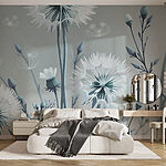 Wall murals Delicate blooms in soft blue hues