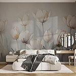 Wall murals Painting of white flowers