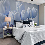 Wall murals Group of white tulips