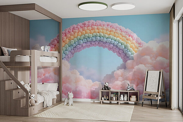 Rainbow made of clouds Wall murals Rainbow made of clouds