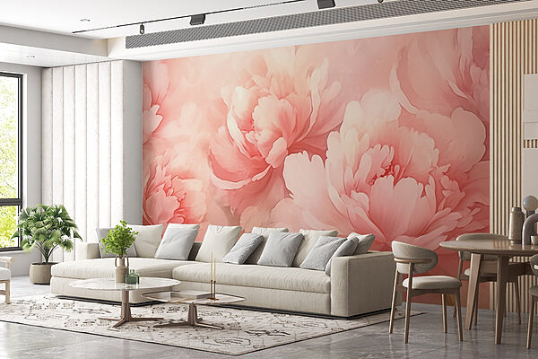 Wall murals Delicate blooms in soft pastels (SKU: w02603) Wall murals Wall murals Delicate blooms in soft pastels (SKU: w02603)