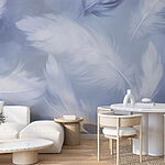 Wall mural Group of white feathers