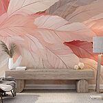Wall murals Group of pink and white feathers