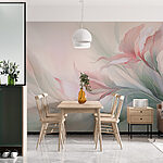 Wall mural Painting of flowers and leaves