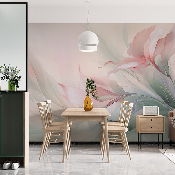 Wall mural Painting of flowers and leaves