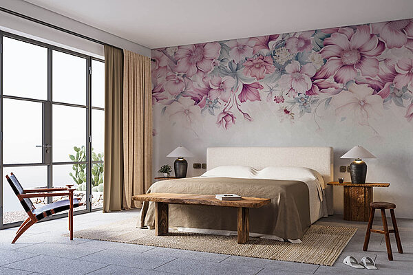 Whispers of floral elegance unfold Wall murals Whispers of floral elegance unfold