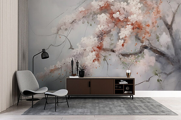 Tree with white flowers Wall murals Tree with white flowers